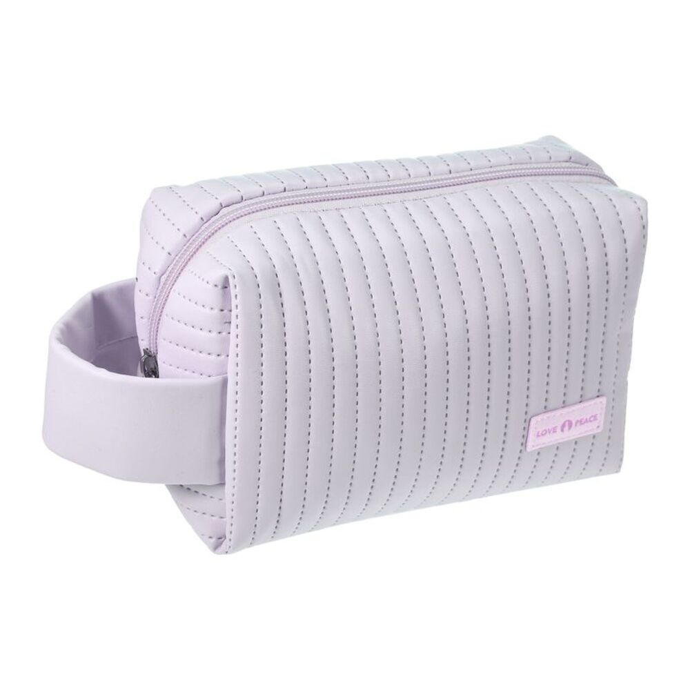 Faux Leather Travel Large Makeup Organizer Toiletry Bag Purple